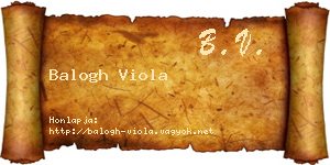 Balogh Viola névjegykártya